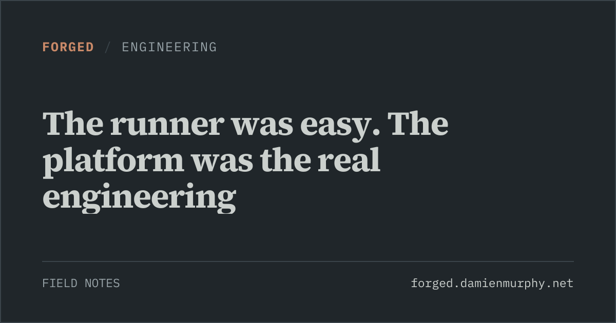 Open Graph artwork for The runner was easy. The platform was the real engineering