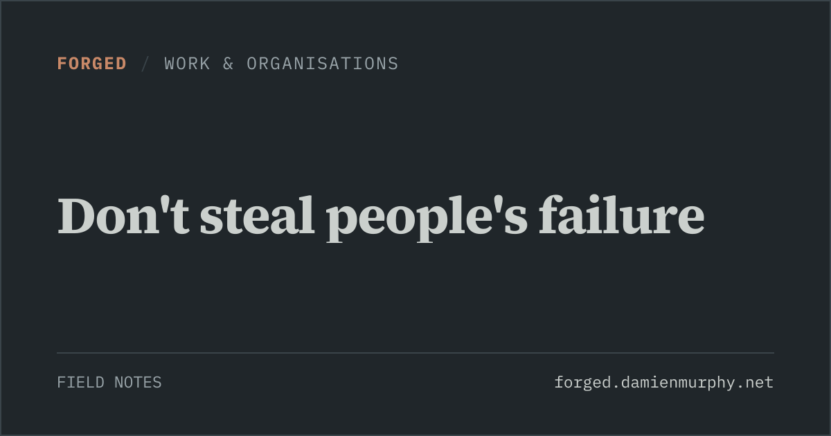 Open Graph artwork for Don't steal people's failure